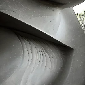 Artistic representation for Bone - like , hollow concrete design makes it 5 . 6 times stronger than traditional steel