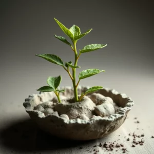 Artistic representation for Calcined clay catalyst: revolutionizing plant