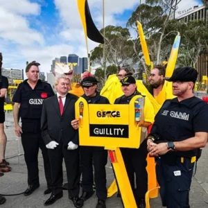 Artistic representation for George Alex guilty : CFMEU - endorsed , tax - dodging deals cut by crime boss Please provide a title that reflects the content of the article.