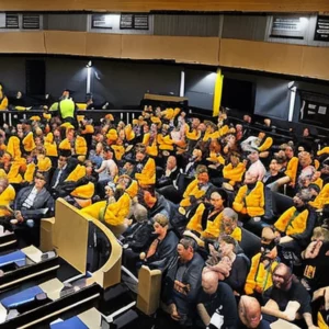 Artistic representation for George Alex guilty : CFMEU - endorsed , tax - dodging deals cut by crime boss. Please provide the title you think would be best.