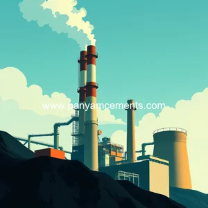 Artistic representation for Ucla engineers develop scalable process to decarbonize cement production. here is a potential title: ucla engineers breakthrough in decarbonizing cement production