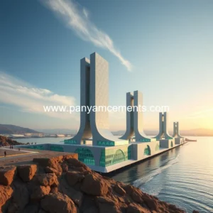 Artistic representation for Saudi NEOM partners with CarbonCure and Gulf Cryo on low carbon concrete push