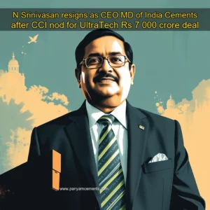 Artistic representation for N Srinivasan resigns as CEO MD of India Cements after CCI nod for UltraTech Rs 7 000 crore deal