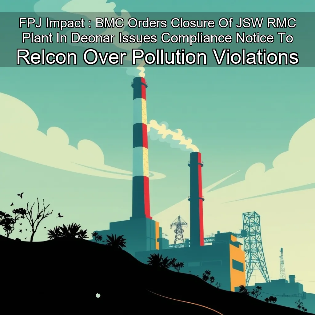 Read more about the article FPJ Impact : BMC Orders Closure Of JSW RMC Plant In Deonar  Issues Compliance Notice To Relcon Over Pollution Violations
