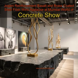 Artistic representation for Jogani Reinforcement Basalt and Brass Coated Steel Fiber Wins Applause at Mumbai World of Concrete Show