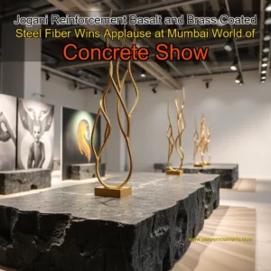 Artistic representation for Jogani Reinforcement Basalt and Brass Coated Steel Fiber Wins Applause at Mumbai World of Concrete Show
