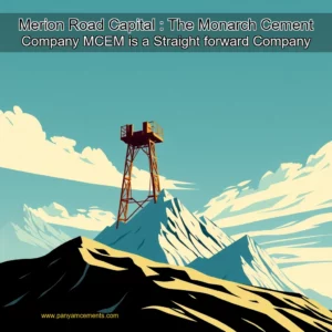 Artistic representation for Merion Road Capital : The Monarch Cement Company MCEM is a Straight forward Company