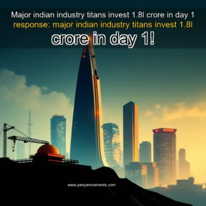 Artistic representation for Major indian industry titans invest 1.8l crore in day 1 response: major indian industry titans invest 1.8l crore in day 1!