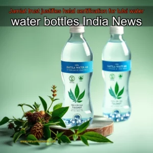Artistic representation for Jamiat trust justifies halal certification for tulsi water water bottles India News