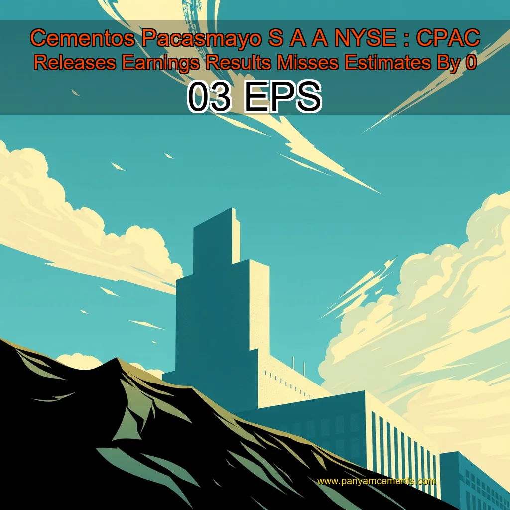 Read more about the article Cementos Pacasmayo S  A  A   NYSE : CPAC  Releases Earnings Results  Misses Estimates By 0  03 EPS