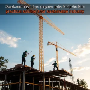 Artistic representation for Swak construction players gain insights into practical solutions for sustainable industry