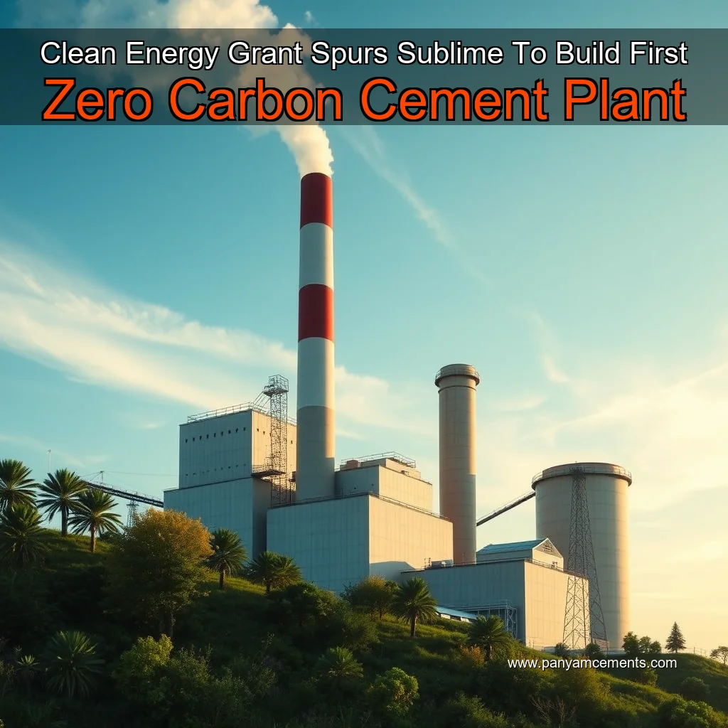 Read more about the article Clean Energy Grant Spurs Sublime To Build First Zero  Carbon Cement Plant