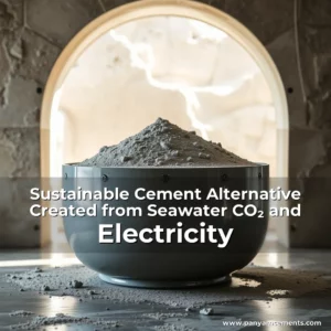 Artistic representation for Sustainable Cement Alternative Created from Seawater CO₂ and Electricity