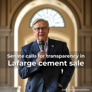 Artistic representation for Senate calls for transparency in Lafarge cement sale