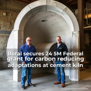 Artistic representation for Boral secures 24 5M Federal grant for carbon reducing adaptations at cement kiln