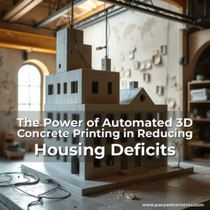 Artistic representation for The Power of Automated 3D Concrete Printing in Reducing Housing Deficits