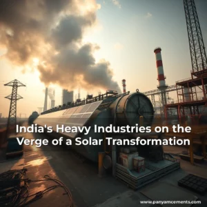 Artistic representation for India's Heavy Industries on the Verge of a Solar Transformation
