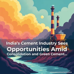 Artistic representation for India’s Cement Industry Sees Opportunities Amid Consolidation and Green Cement Focus